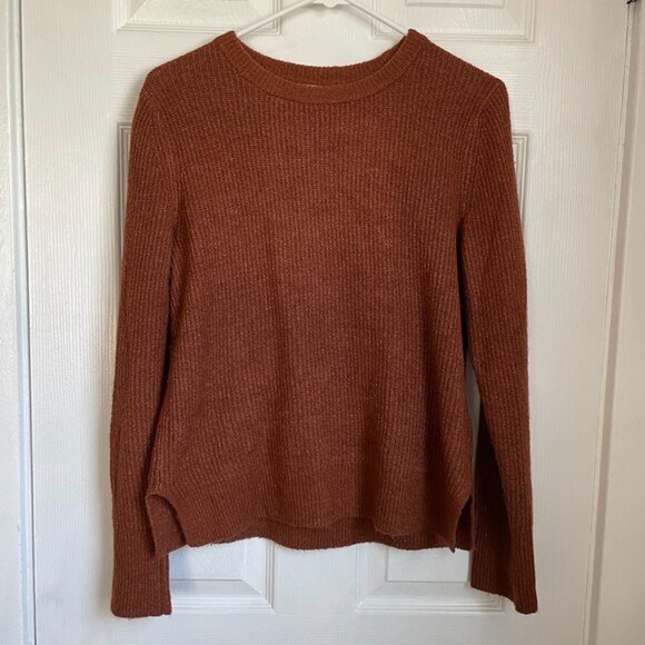 Old Navy rust orange ribbed crewneck soft sweater - Picture 1 of 6